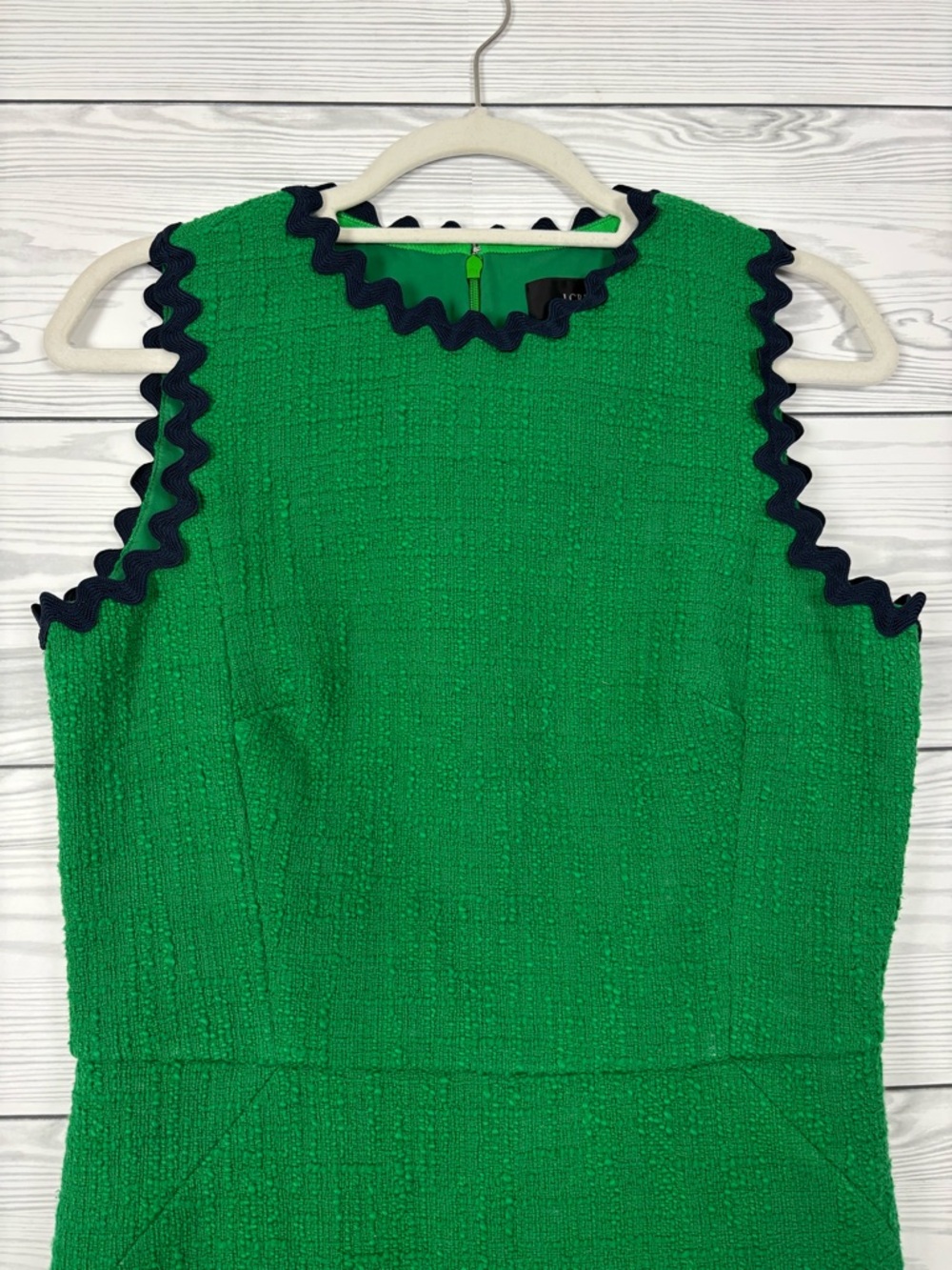 J. Crew Green Sheath Dress Textured Tweed Size 6 Tall Workwear - Picture 3 of 9